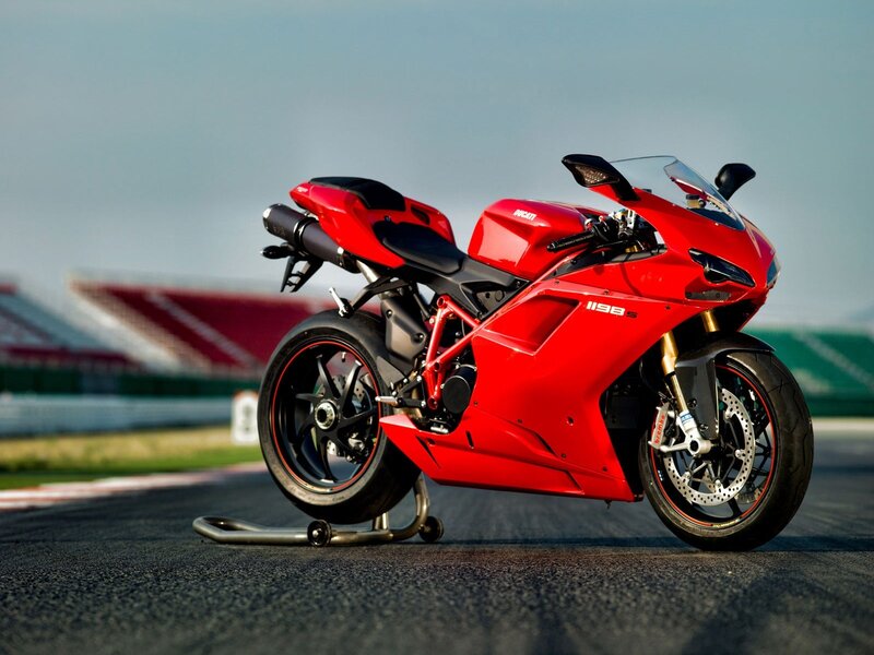 Red Ducati sportbike on track