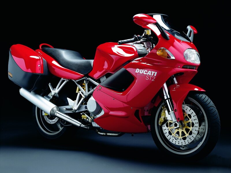 Red Ducati ST2 motorcycle