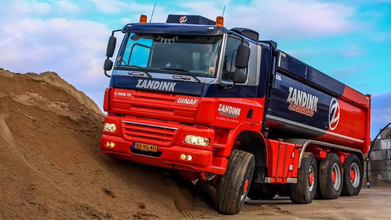 Red Dump Truck — Dramatic