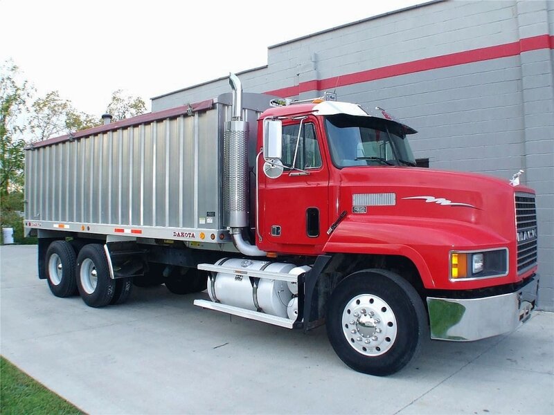 Red Dump Truck — Industrial, Afternoon