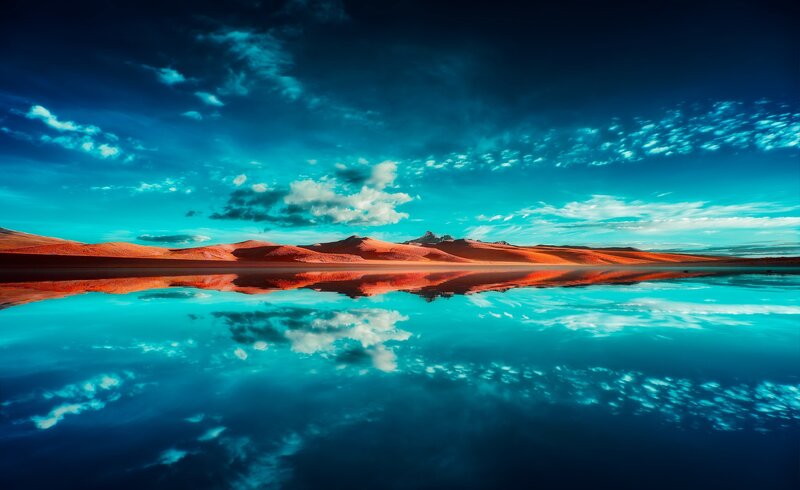 Red Dunes and Lake