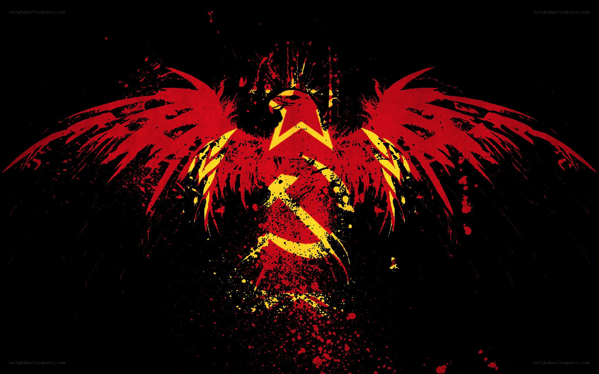 Red eagle with hammer and sickle