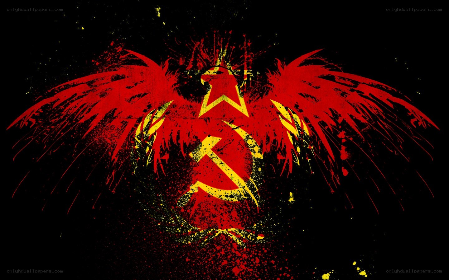 Red eagle with hammer and sickle