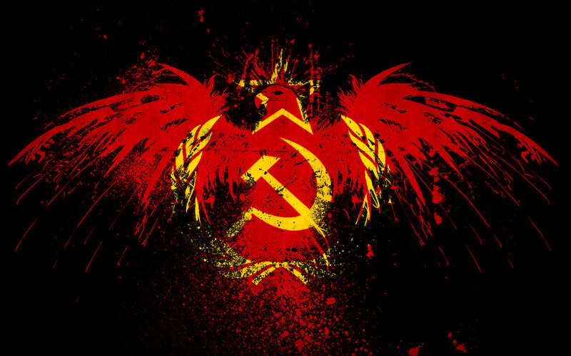 Red Eagle with Hammer and Sickle — Dramatic