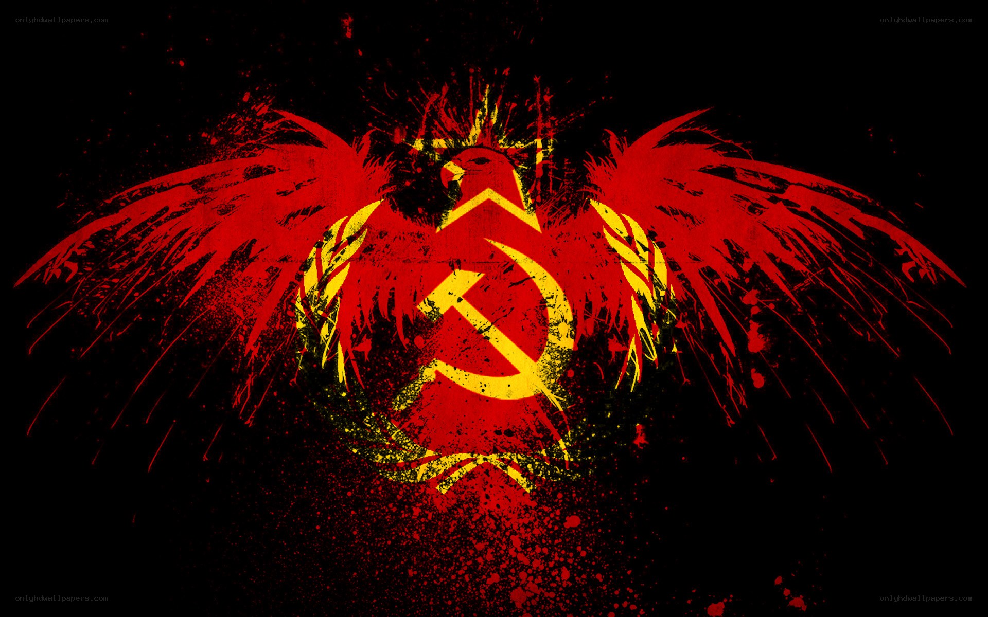 Red eagle with hammer and sickle