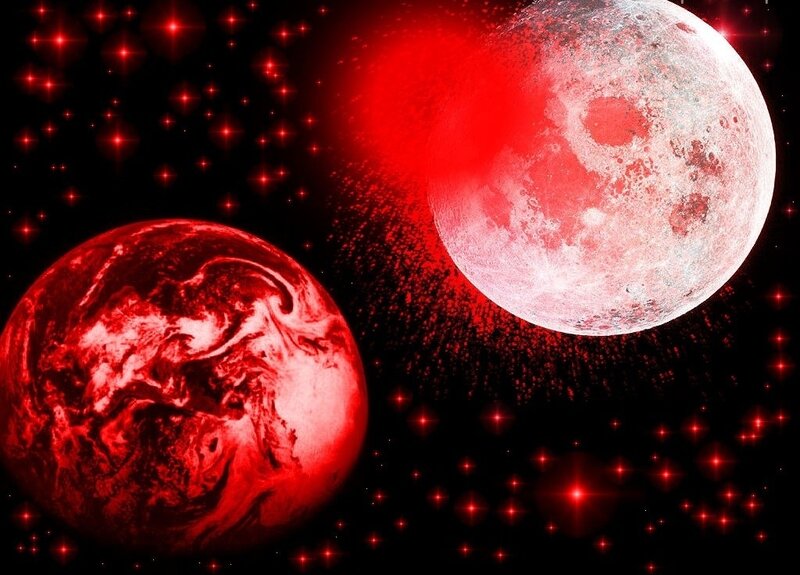 Red Earth and Moon — Dramatic