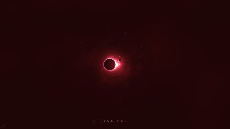 Red Eclipse in Space