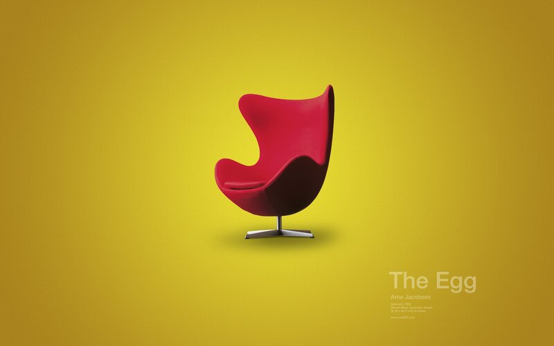 Red Egg Chair — Yellow