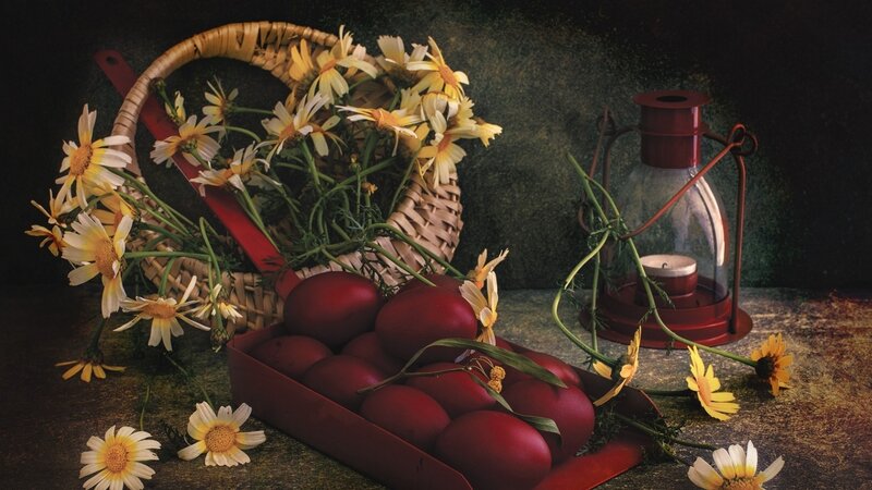 Red Eggs and Daisies — Dramatic