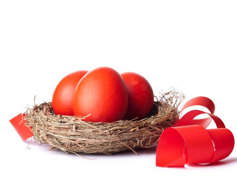 Red Eggs in Nest