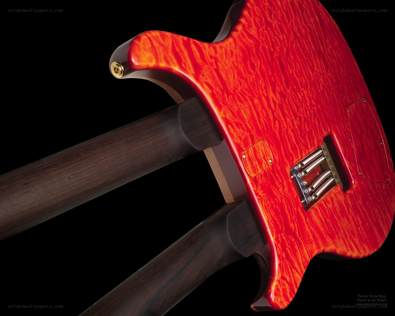 red electric guitar back view