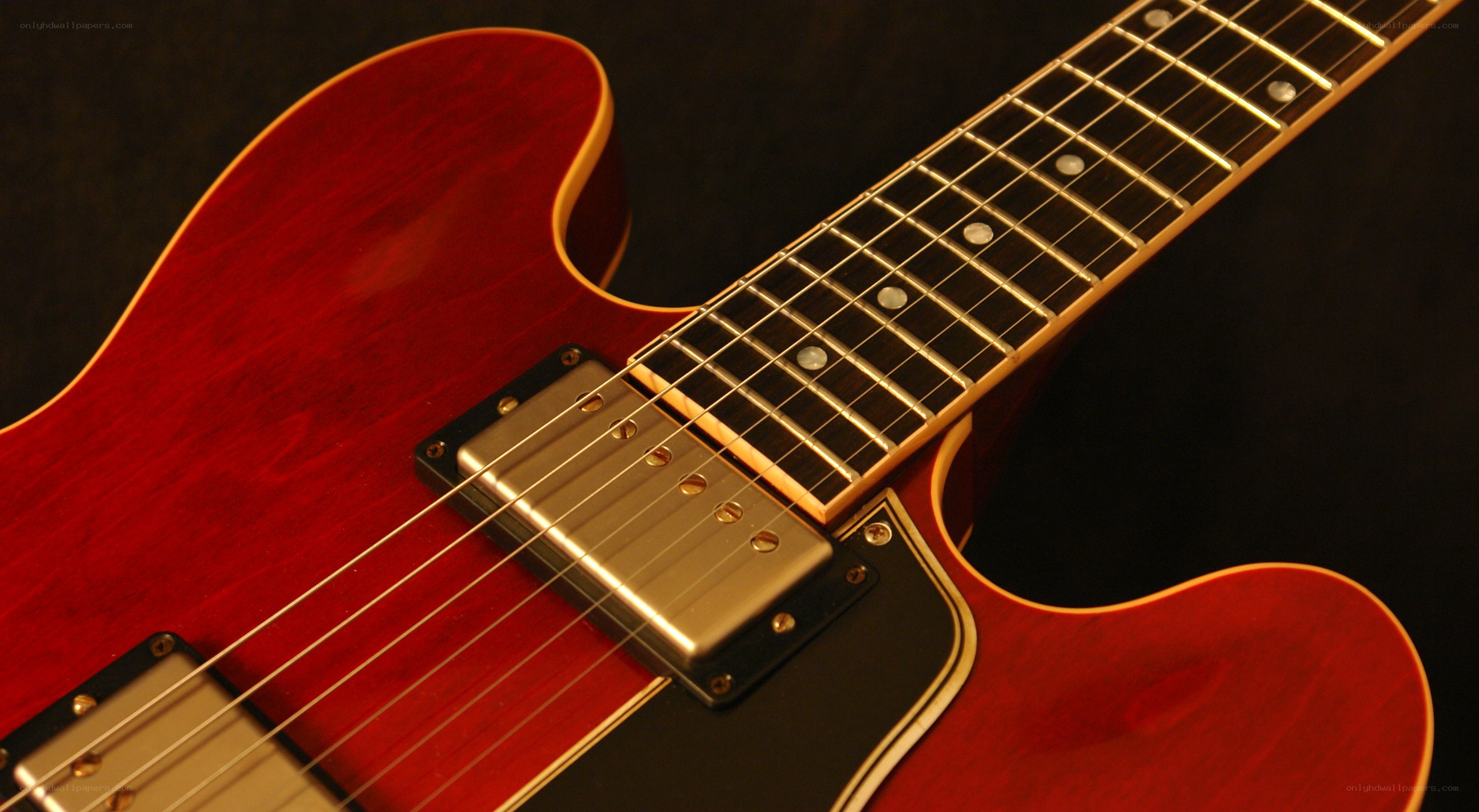 red electric guitar close-up
