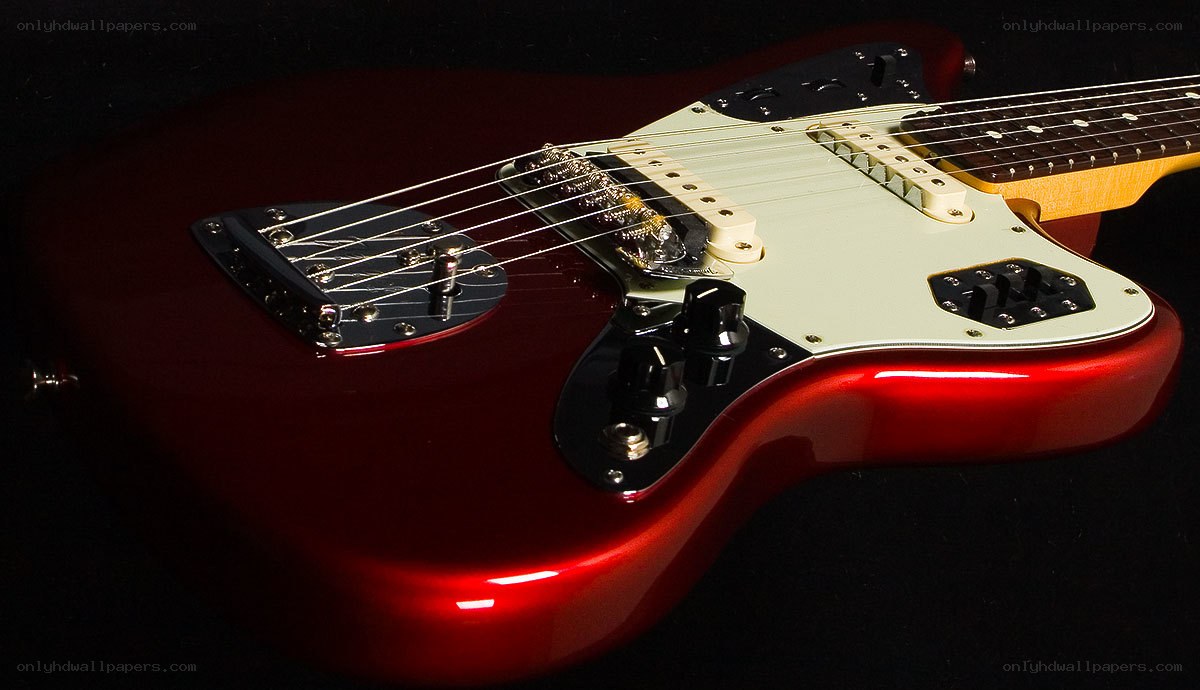 red electric guitar close-up