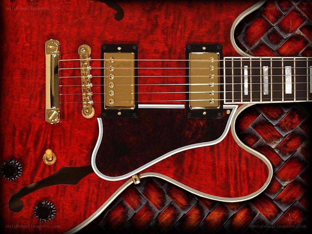 red electric guitar close-up