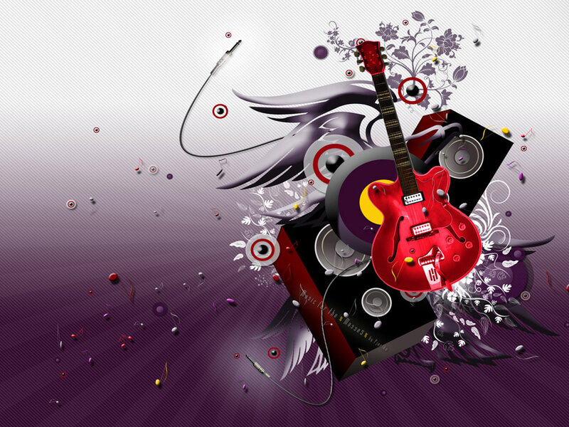 Red Electric Guitar — Digital Art