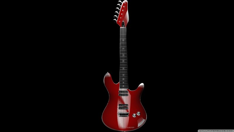 Red Electric Guitar — Dramatic