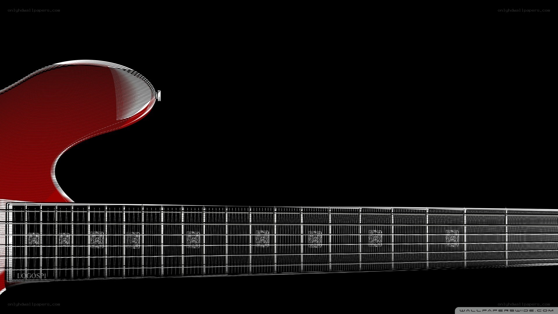red electric guitar neck