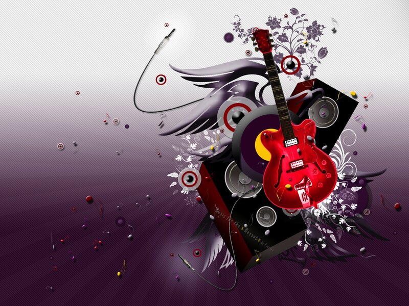 Red Electric Guitar — Purple, Dynamic
