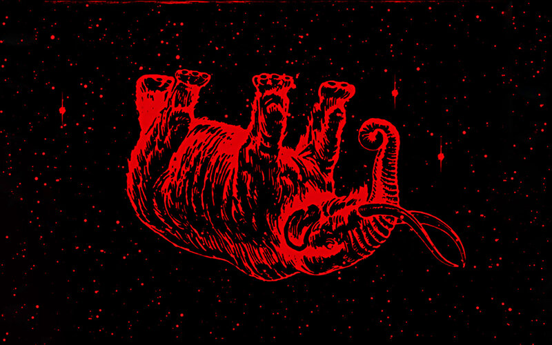 Red elephant in space