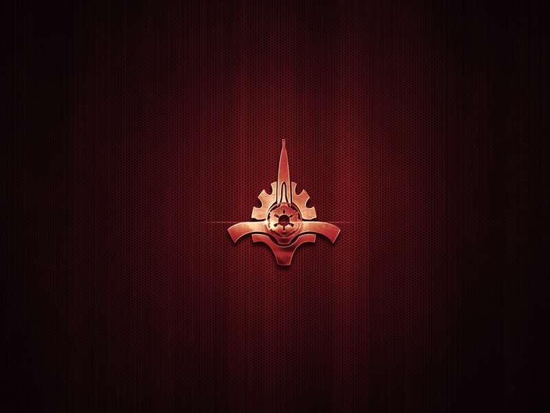 Red Emblem on Dark Background — Dramatic