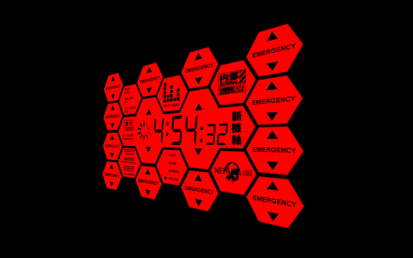 red emergency display interface