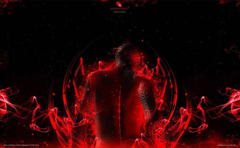 Red energy angel figure