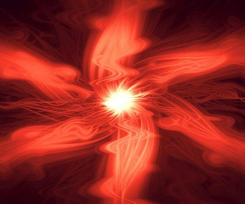 Red energy burst