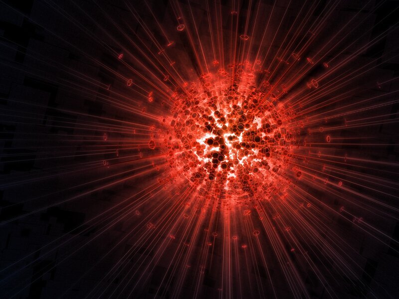 Red Energy Explosion — Dramatic