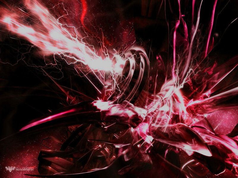 Red energy explosion