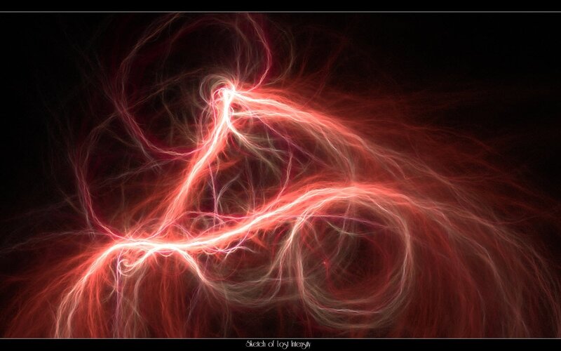 Red energy fractal swirl