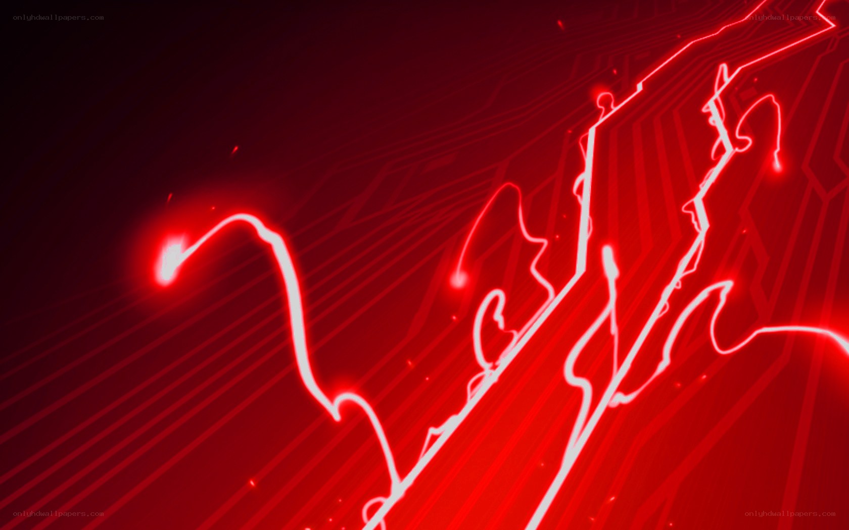 red energy lines on dark background