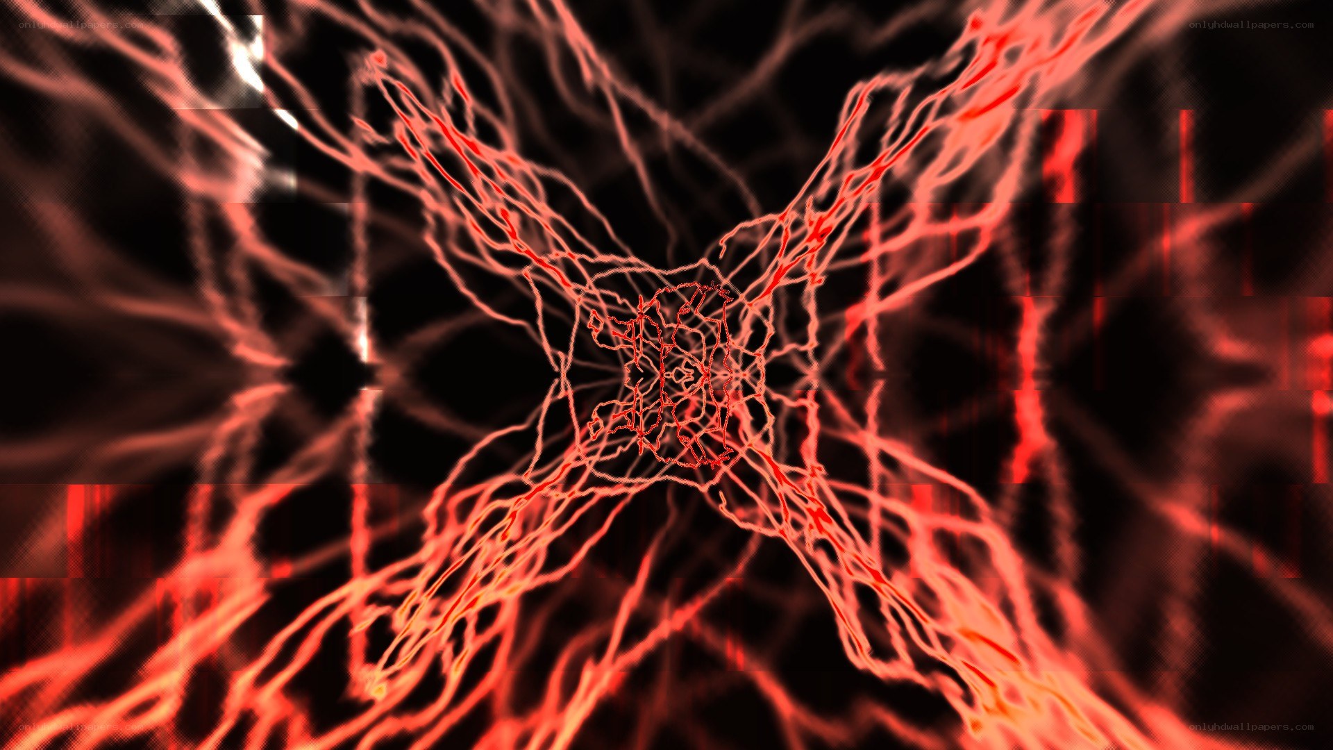 Red energy web pattern
