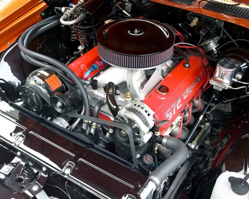 Red Engine in Car — Mechanical