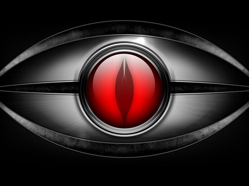 Red Eye in Metal Casing