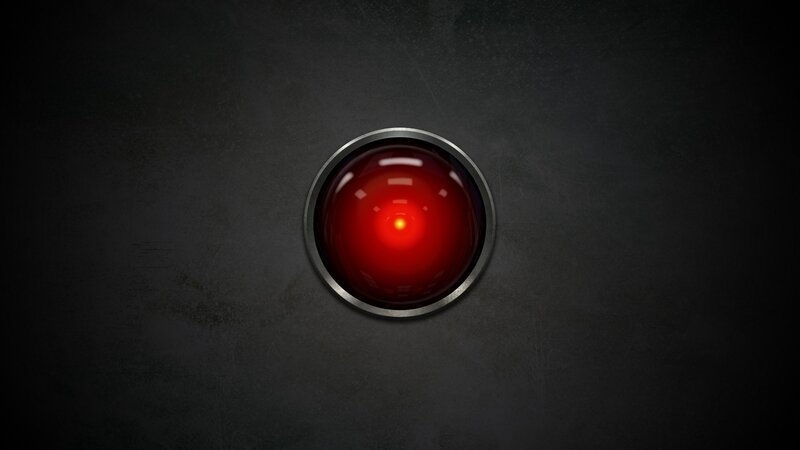 red eye of a robot