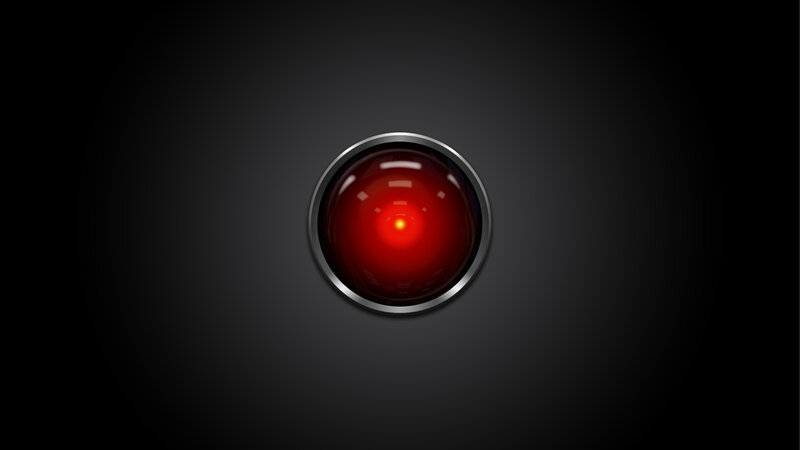 red eye of a robot