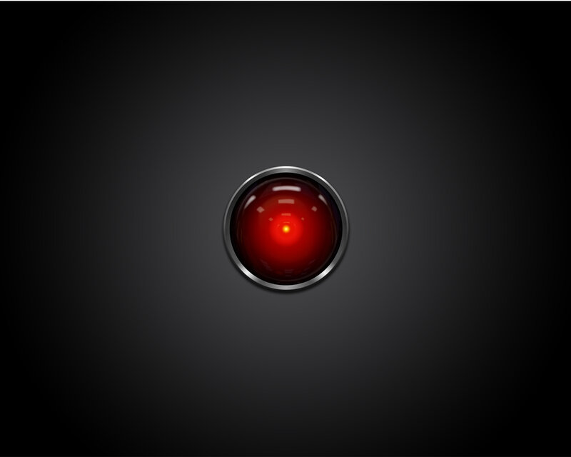 red eye of a robot