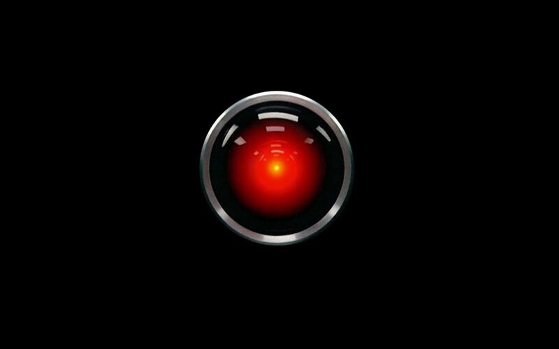 red eye of a robot