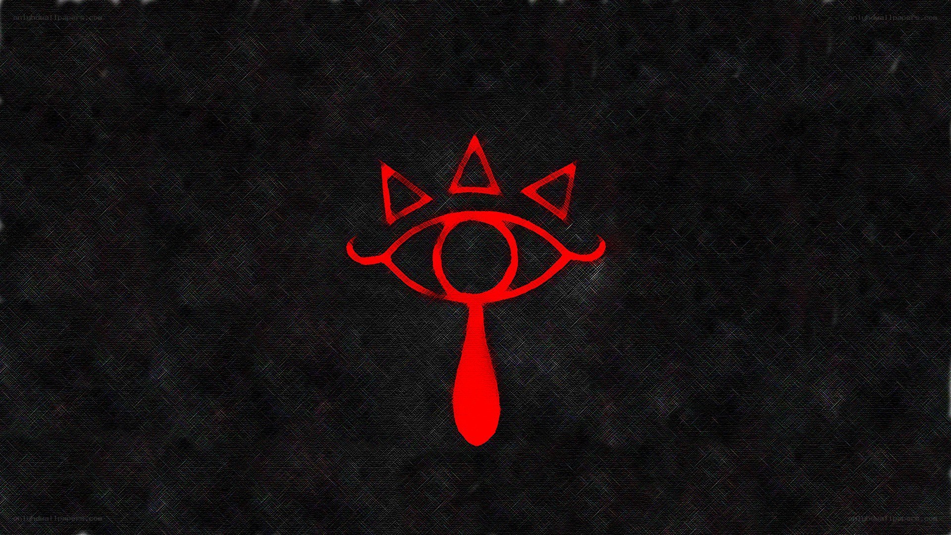 red eye symbol on dark background
