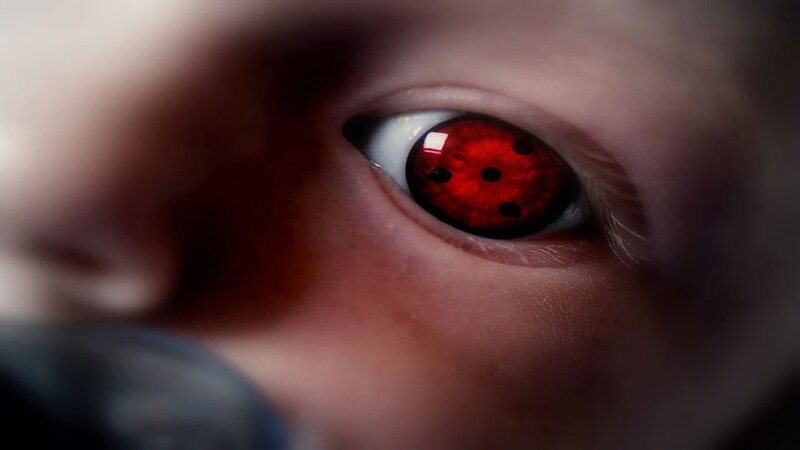 Red Eye with Black Circles — Dramatic