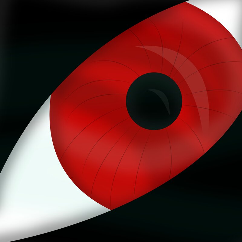 Red Eye with Black Pupil — Dramatic, Anime