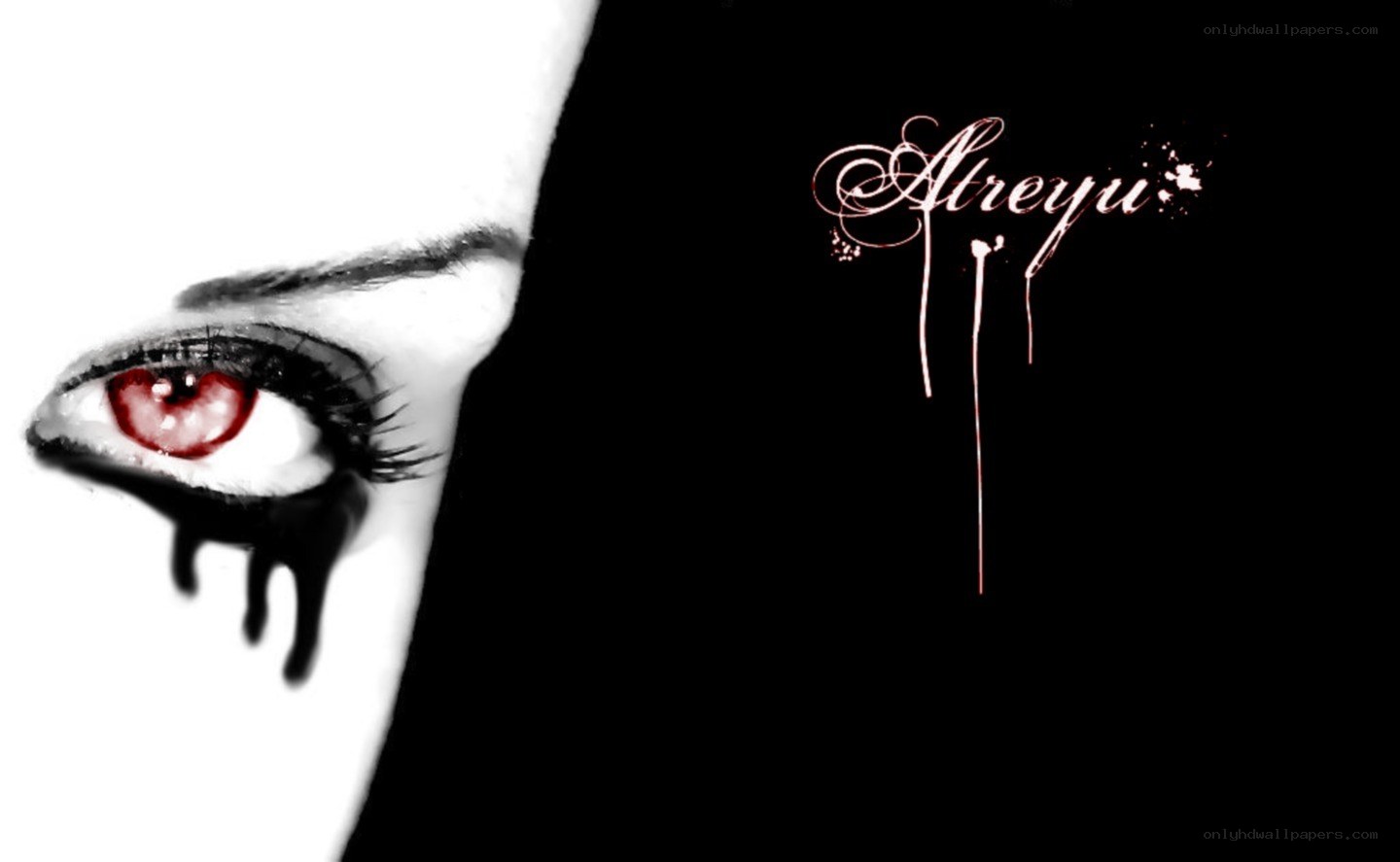 red eye with black tears