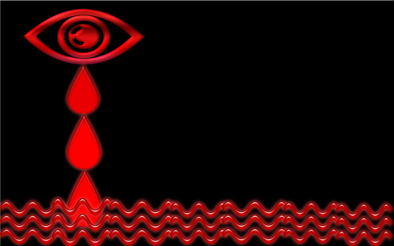 Red Eye with Blood Drops