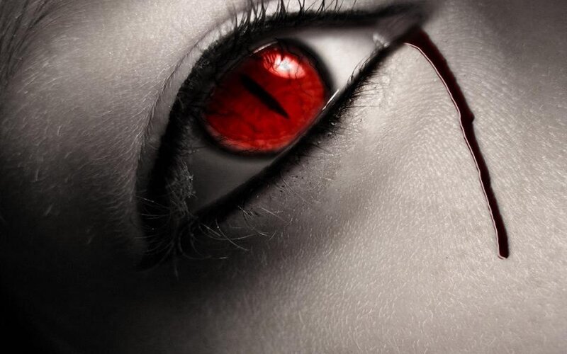 red eye with blood tear
