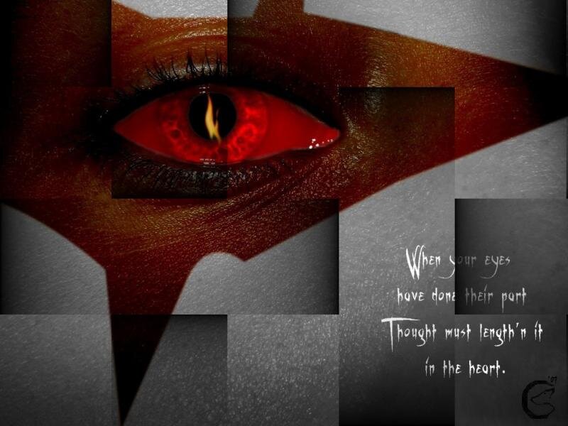 Red Eye with Flame