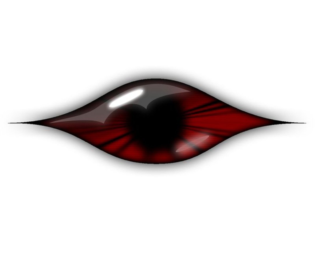 red eye with heart pupil