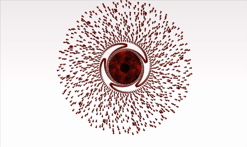 Red Eye with Particles