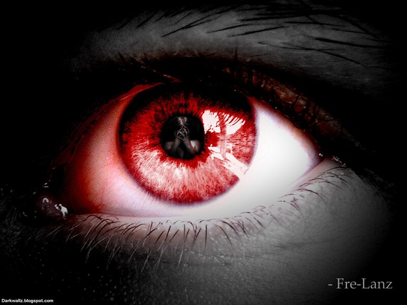 Red Eye with Reflection — Dramatic