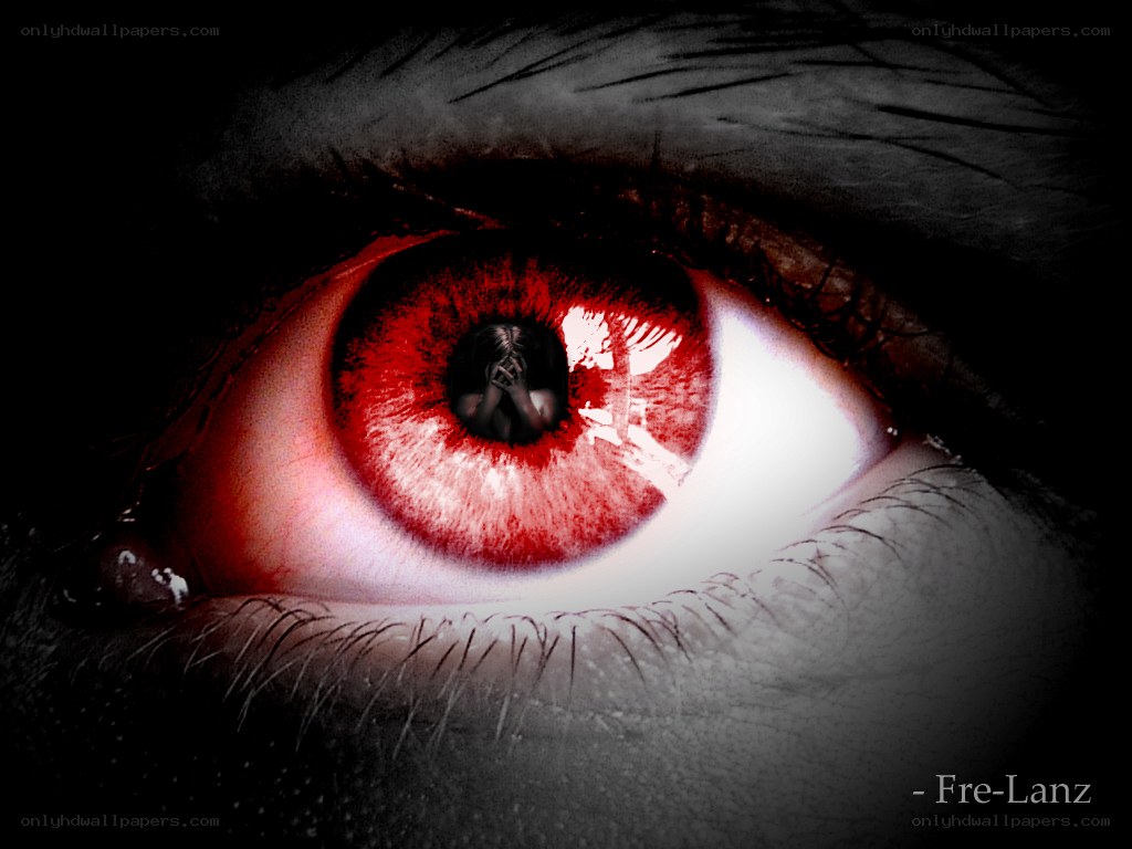 Red eye with reflection