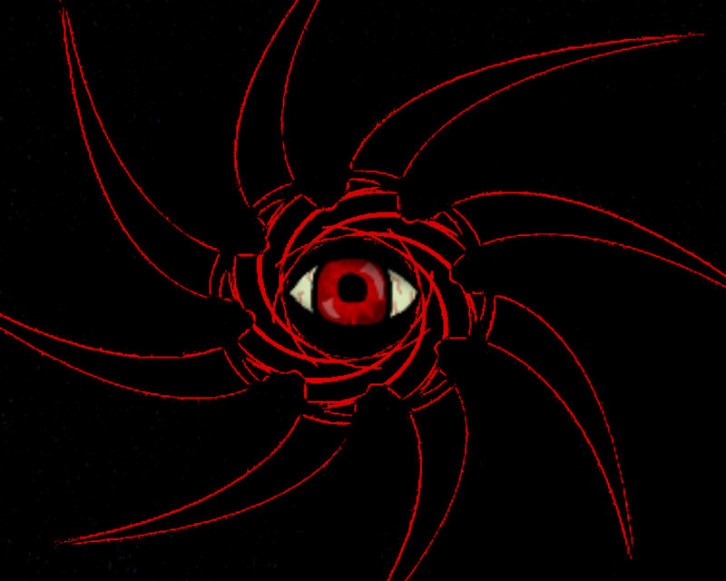 Red Eye with Spiral Pattern — Black